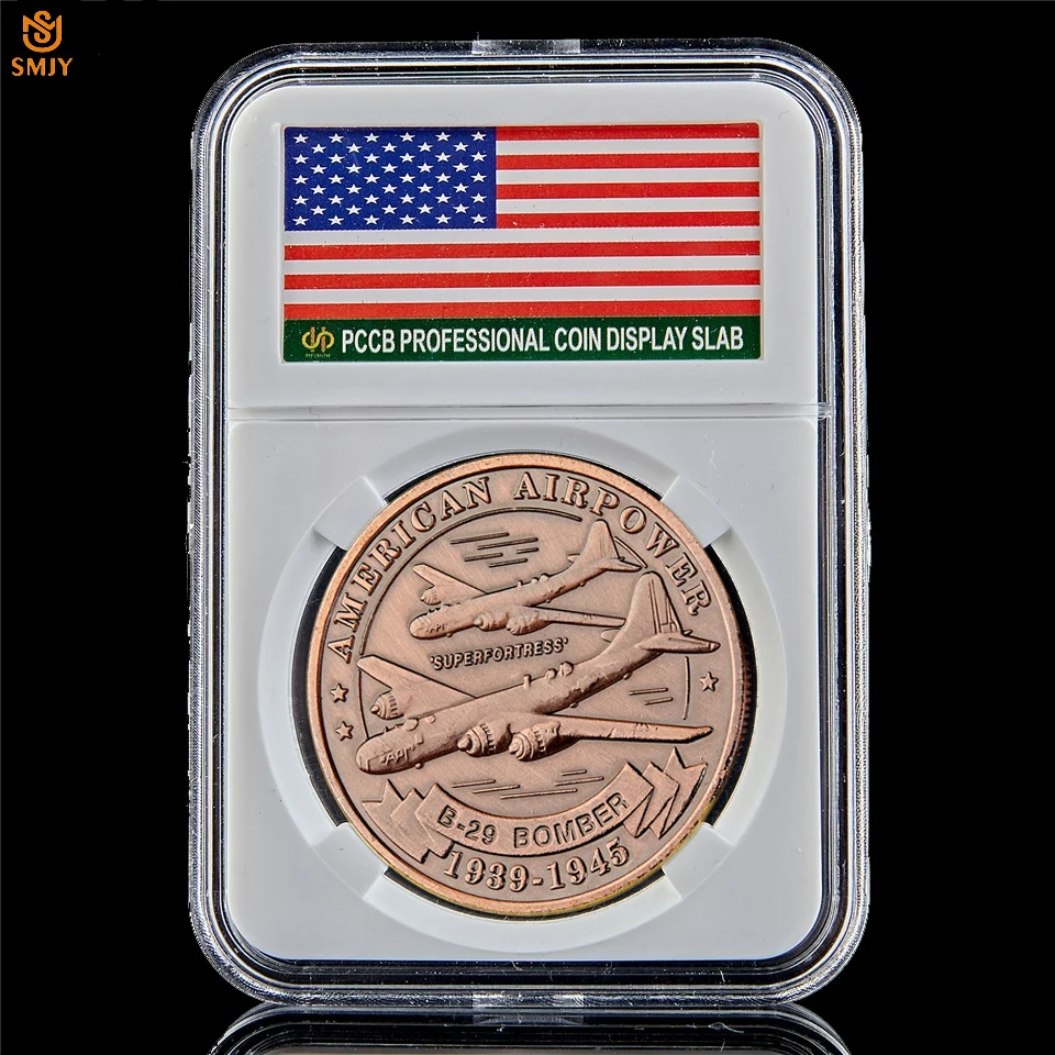 1939-1945USA Air Force USAirpowerB-29 Bomber Bronze Air Force Weapon Challenge Token Coin Collection W/PCCB Holder
1939-1945USA Air Force USAirpowerB-29 Bomber Bronze Air Force Weapon Challenge Token Coin Collection W/PCCB Holder