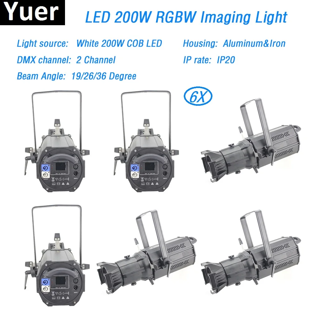 6Pcs/Lot stage effect light 200W LED Par light DMX512 profile spotlight led imaging light gobo 19/26/36 degree beam dj light box
6Pcs/Lot stage effect light 200W LED Par light DMX512 profile spotlight led imaging light gobo 19/26/36 degree beam dj light box