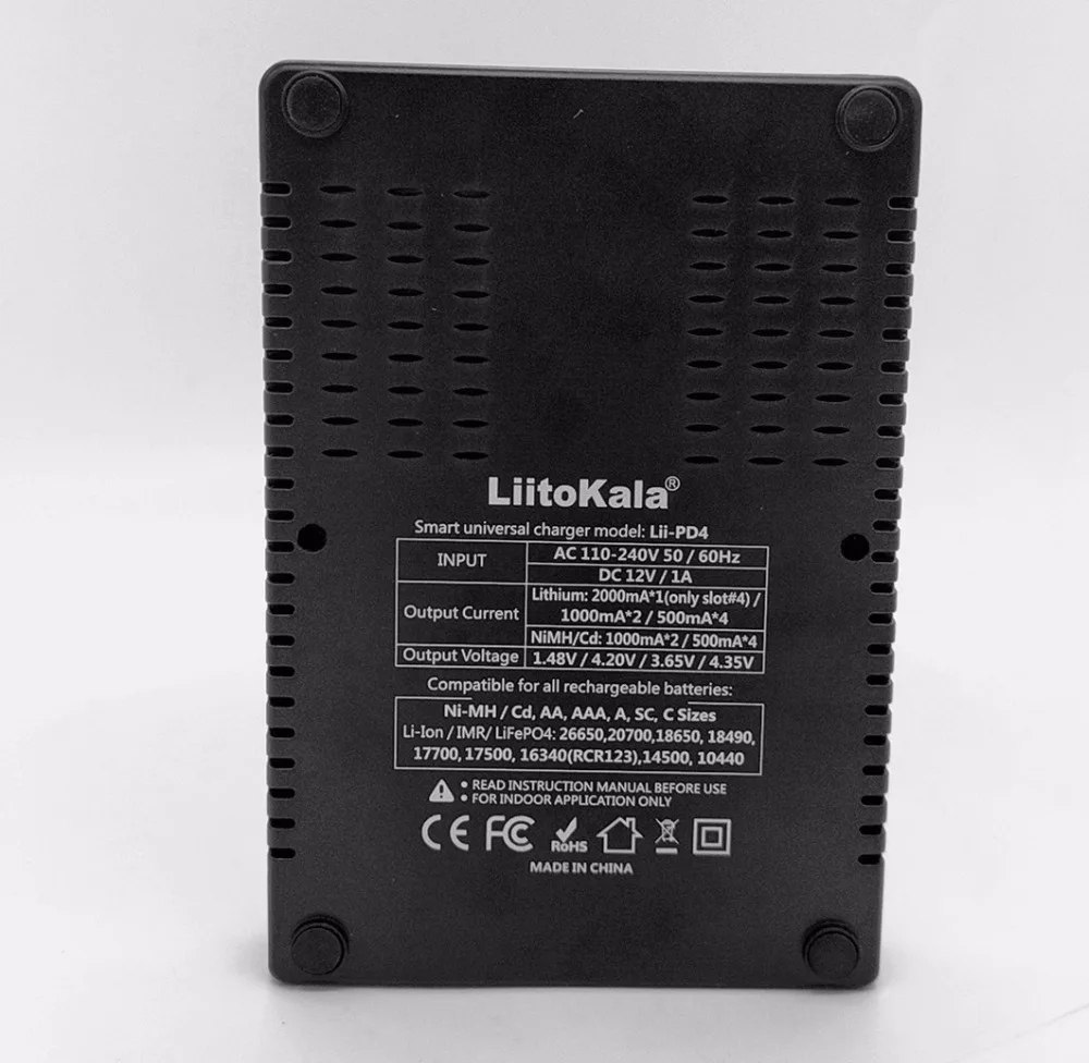 LiitoKala Lii PD4 батарея зарядное устройство 18650 26650 21700 4 Слот литий/Ni MH ЖК дисплей
