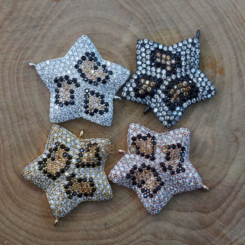 Unique Star Pendant For Necklace Zircon Beads Micro Paved Connectors Copper Charm Jewelry Findings In 23.4*21.8 mm PC6771
Unique Star Pendant For Necklace Zircon Beads Micro Paved Connectors Copper Charm Jewelry Findings In 23.4*21.8 mm PC6771