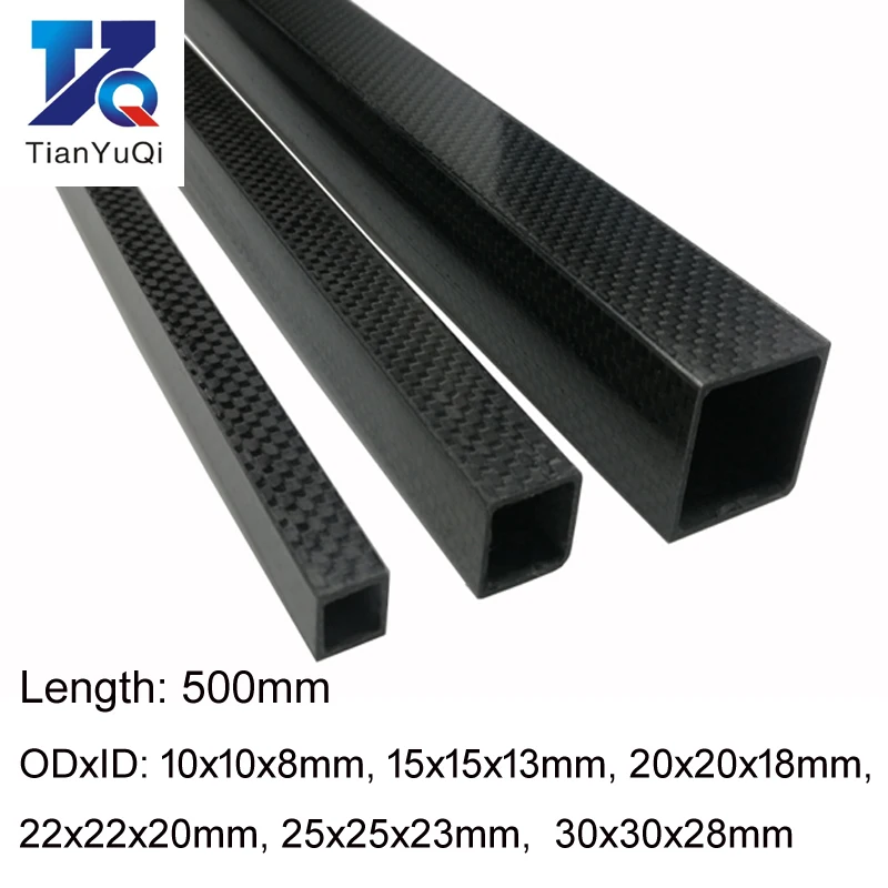 TianYuQi 1pcs 3K full carbon fiber square tube high strength length 500mm OD 10mm 15mm 20mm 22mm 25mm 30mm Glossy Surface
TianYuQi 1pcs 3K full carbon fiber square tube high strength length 500mm OD 10mm 15mm 20mm 22mm 25mm 30mm Glossy Surface