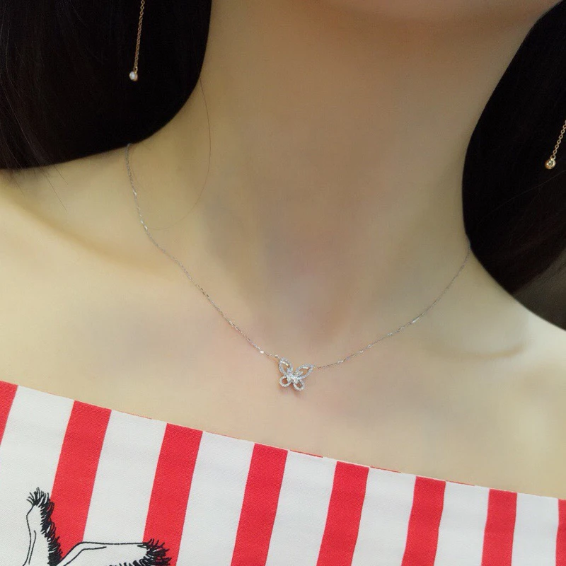 Aazuo 18K White Gold Diamond Animal Jewelry Lovely Butterfly Necklace gifted for Women Girls Engagement Wedding Link Chain
Aazuo 18K White Gold Diamond Animal Jewelry Lovely Butterfly Necklace gifted for Women Girls Engagement Wedding Link Chain