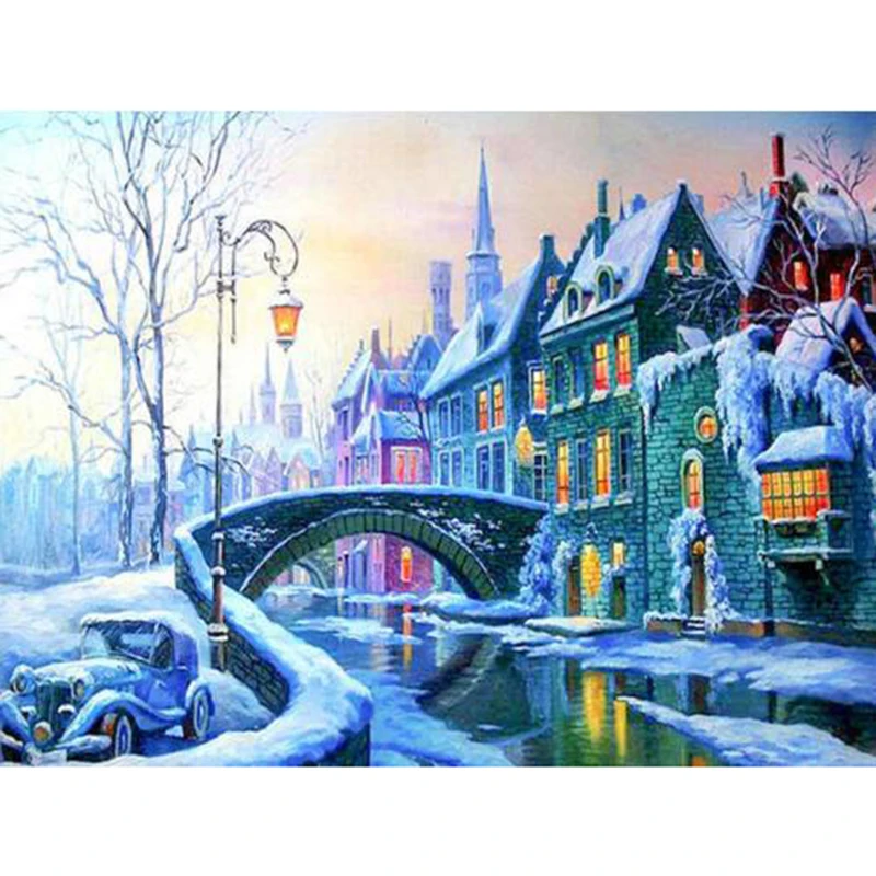 5D diy diamond painting Small town snow scene full square diamond embroidery full mosaic cross stitch needleworks H751
5D diy diamond painting Small town snow scene full square diamond embroidery full mosaic cross stitch needleworks H751