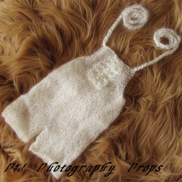 Crochet Mohair Baby Rompers Props Newborn Baby Photo Prop Knitted Baby Pants