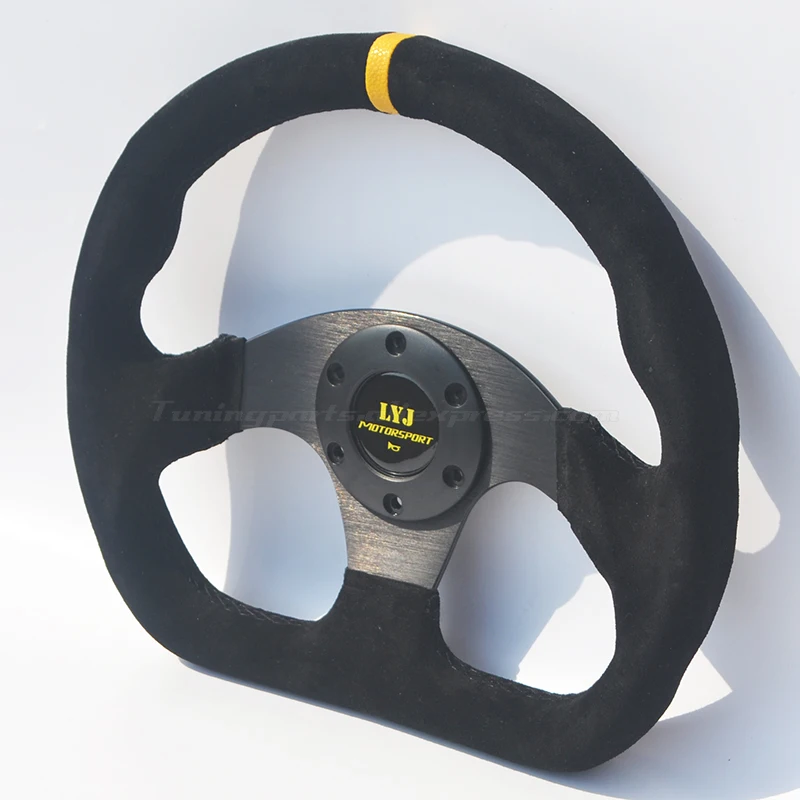 Universal Suede Leather Game Steering Wheel Rivet Sport Car Steering Wheel With Yellow Stripe
Universal Suede Leather Game Steering Wheel Rivet Sport Car Steering Wheel With Yellow Stripe
