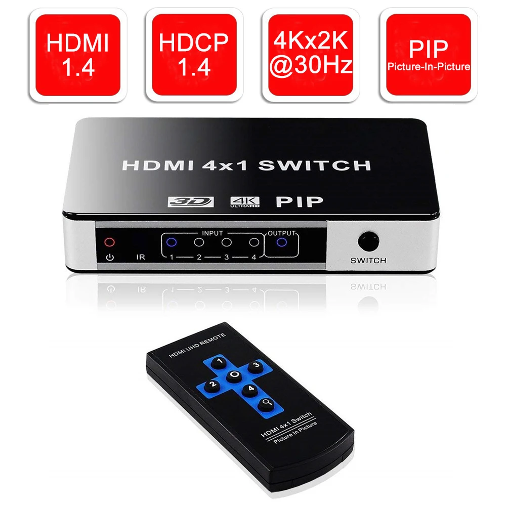 2020 ZY-HS14B 4K HDMI переключатель PIP 4x1 HDMI PIP переключатель с ИК дистанционным управлением и автоматическим управлением, 4 порта HDMI PIP для PS4 Apple TV
2020 ZY-HS14B 4K HDMI переключатель PIP 4x1 HDMI PIP переключатель с ИК дистанционным управлением и автоматическим управлением, 4 порта HDMI PIP для PS4 Apple TV