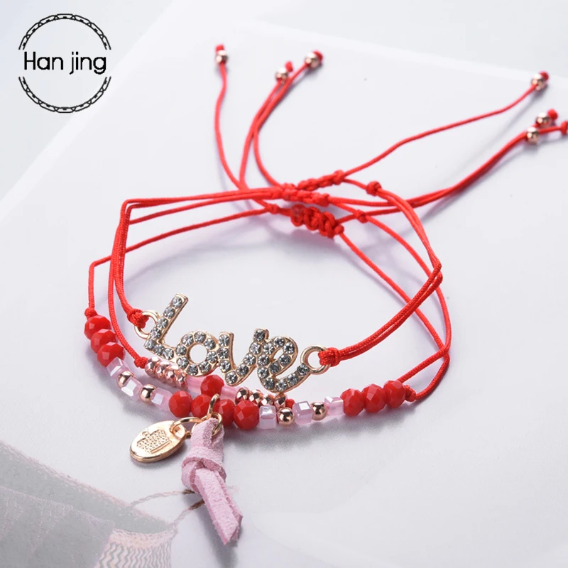 Designer Red Thread Rope Charm Bracelets For Women Fashion Friendship Crystal Letter Bracelet With LOVE Jewelry Wedding Gifts
Designer Red Thread Rope Charm Bracelets For Women Fashion Friendship Crystal Letter Bracelet With LOVE Jewelry Wedding Gifts