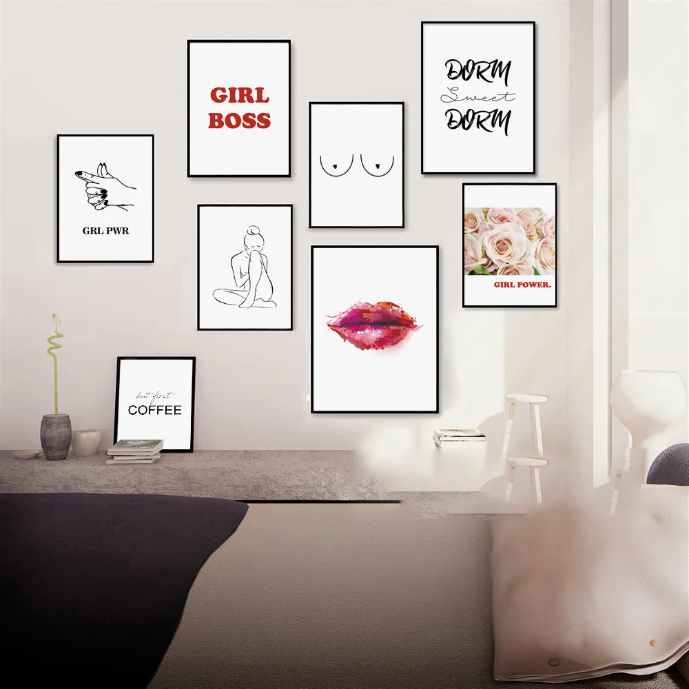 Home Decor Wall Artwork Canvas Painting nordic style Line Girl Flower Quote Feminist Print Posters Modular Picture Bedroom
Home Decor Wall Artwork Canvas Painting nordic style Line Girl Flower Quote Feminist Print Posters Modular Picture Bedroom