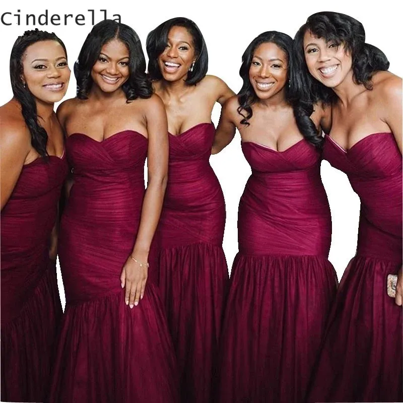 Cinderella Burgundy Sweetheart Sleeveless Soft Tulle Bridesmaid Dresses Wedding Party Dresses Long Bridal Gowns For Bridsmaid
Cinderella Burgundy Sweetheart Sleeveless Soft Tulle Bridesmaid Dresses Wedding Party Dresses Long Bridal Gowns For Bridsmaid