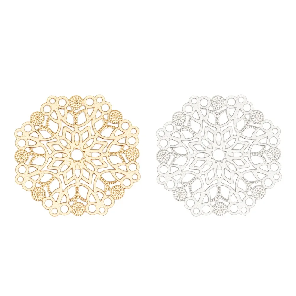 DoreenBeads модные рандозные штекеры цветок серебристый цвет золотой подвески сделай