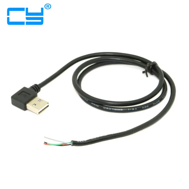 Reversible Design 90 Degree Left & Right Angled USB 2.0 A Type Male to 4 Wires Open Cable for DIY OEM Black Color 50cm
Reversible Design 90 Degree Left & Right Angled USB 2.0 A Type Male to 4 Wires Open Cable for DIY OEM Black Color 50cm