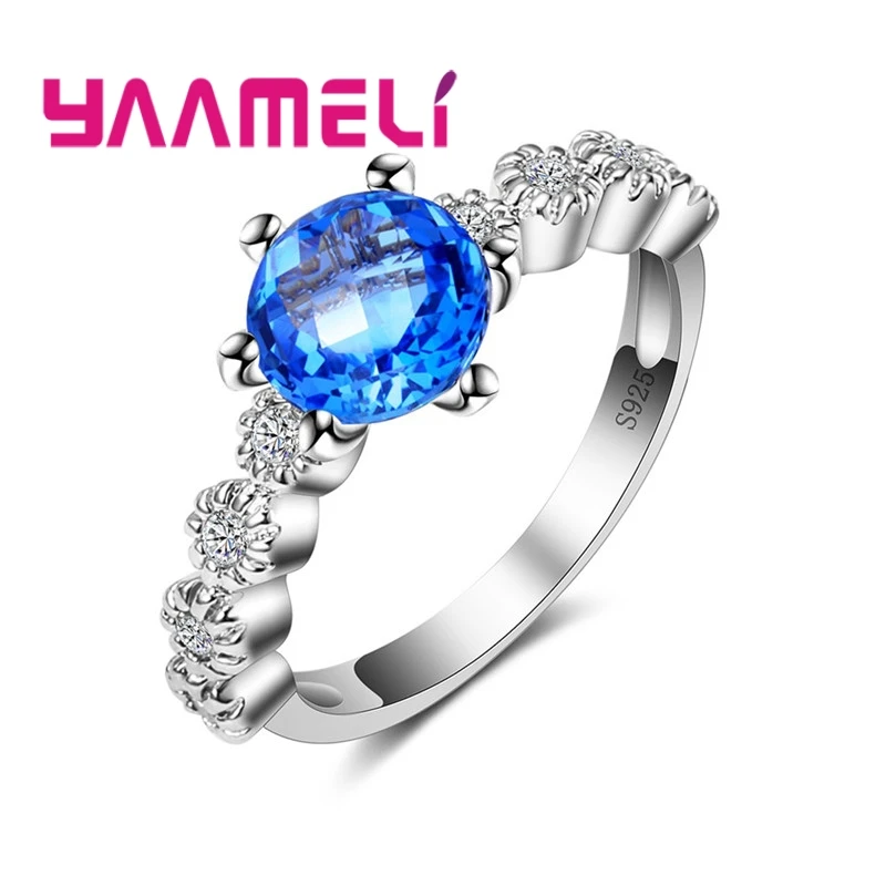 Round Clear Blue Crystals CZ Delicate 925 Sterling Silver Rings Accessories For Women Girls Wedding Party Bague Jewelry
Round Clear Blue Crystals CZ Delicate 925 Sterling Silver Rings Accessories For Women Girls Wedding Party Bague Jewelry