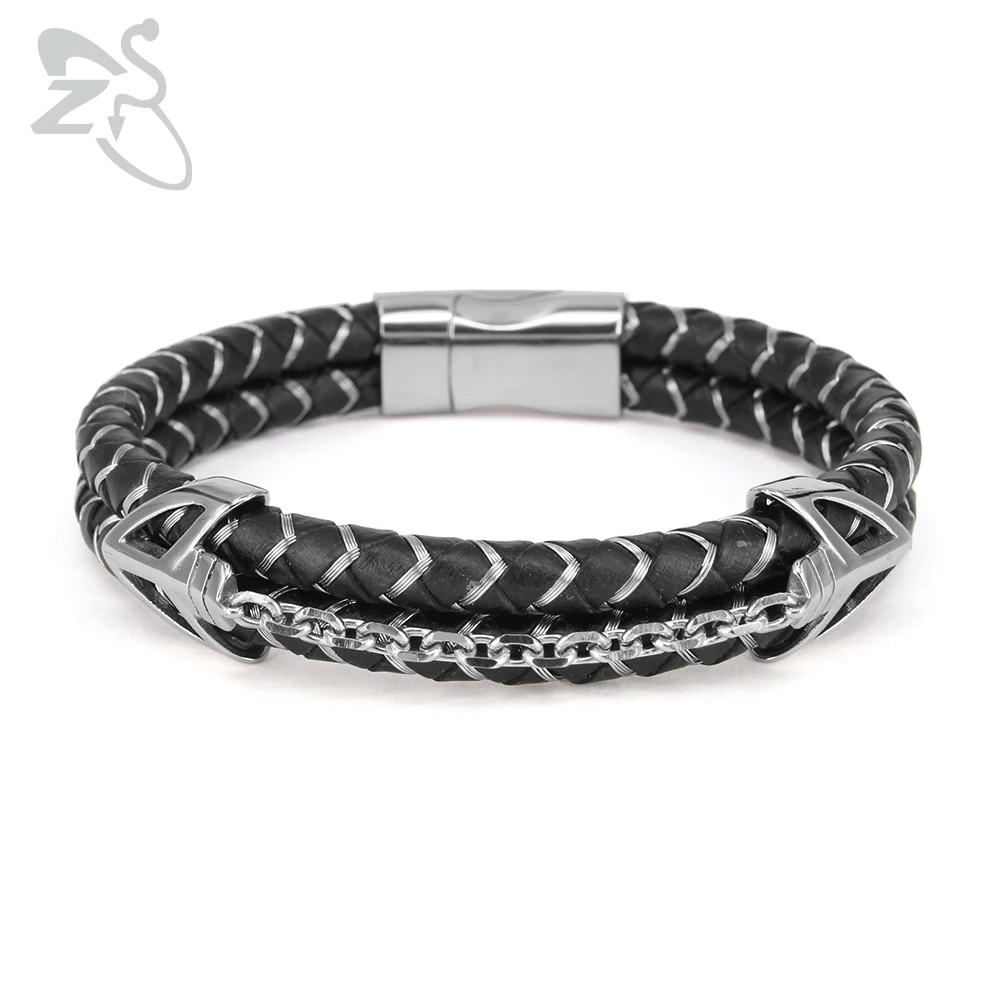 ZS PU Leather Bracelets for Men Punk Stainless Steel Braided Bangle Male Fashion Anchor Bracelet Bangles Homme Cuir Accessories
ZS PU Leather Bracelets for Men Punk Stainless Steel Braided Bangle Male Fashion Anchor Bracelet Bangles Homme Cuir Accessories