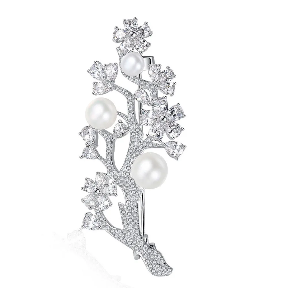 New korean design lady's blooming zircon crystals pearl flower leaf tree branch plant style pin brooch fashion ornament jewelry
New korean design lady's blooming zircon crystals pearl flower leaf tree branch plant style pin brooch fashion ornament jewelry