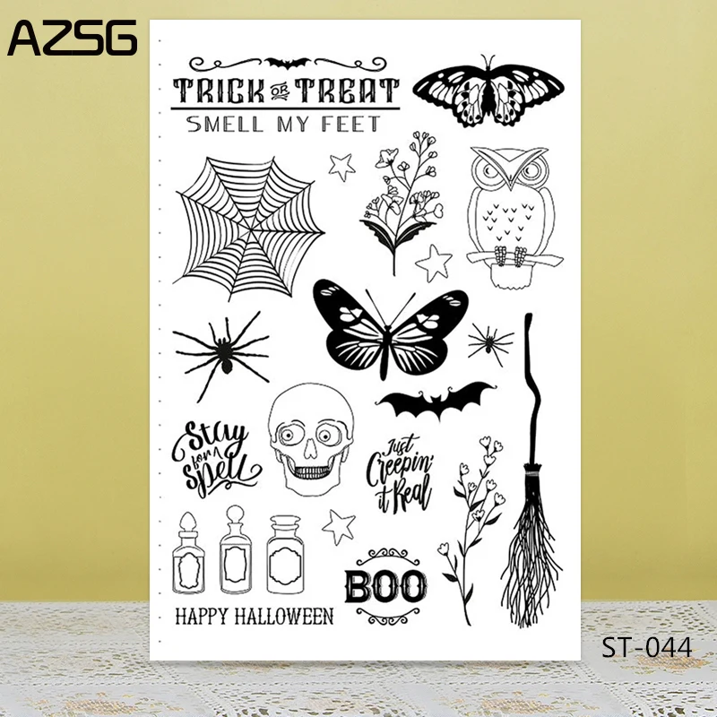 AZSG Halloween Element Broom Skull Clear Stamps/Seals For DIY Scrapbooking/Card Making/Album Decorative Silicone Stamp Crafts
AZSG Halloween Element Broom Skull Clear Stamps/Seals For DIY Scrapbooking/Card Making/Album Decorative Silicone Stamp Crafts