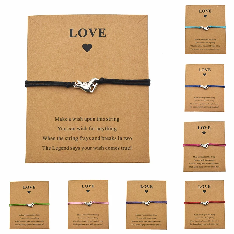 New Hot Women Girls Love Skating Jewelry Ice Skates Boots Shoes Charm Make a Wish Card Lucky Bracelets Friendship Gifts
New Hot Women Girls Love Skating Jewelry Ice Skates Boots Shoes Charm Make a Wish Card Lucky Bracelets Friendship Gifts