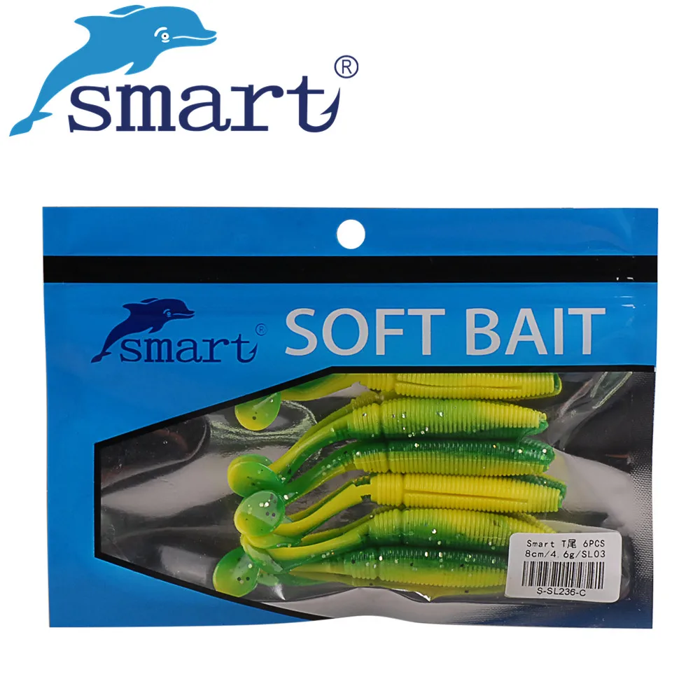 SMART 6Pcs Soft Bait 80mm/4.6g T-tail Fishing Lures Isca Artificaial Para Pesca Leurres Souple Peche Wobbler Fishing Tackle
SMART 6Pcs Soft Bait 80mm/4.6g T-tail Fishing Lures Isca Artificaial Para Pesca Leurres Souple Peche Wobbler Fishing Tackle