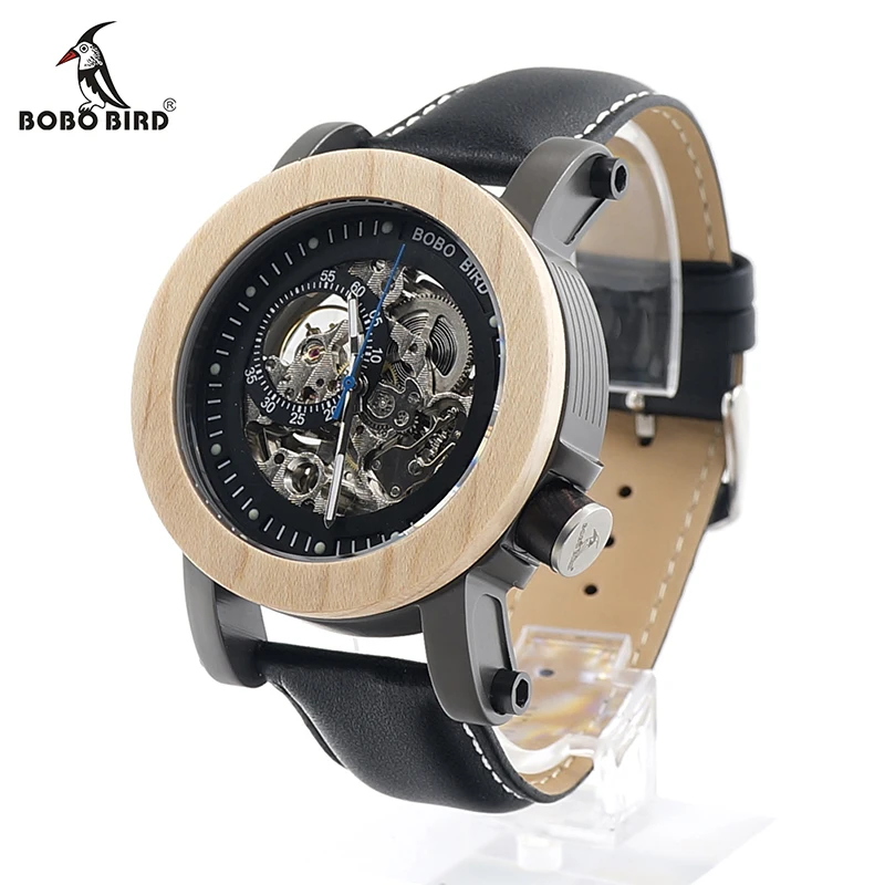 BOBO BIRD Mens Wooden Watch Mechanical Watch Mens Top Luxury Brand with Real Leather Strap in Gift Box relojes hombre
BOBO BIRD Mens Wooden Watch Mechanical Watch Mens Top Luxury Brand with Real Leather Strap in Gift Box relojes hombre