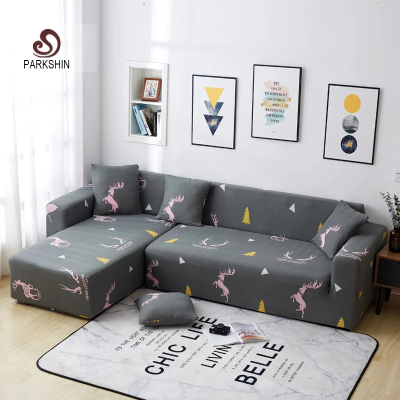 Parkshin олень Slipcover стрейч чехлы для диванов мебель протектор полиэстер Loveseat чехол