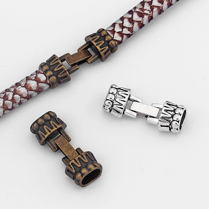 5 Sets Antique Bronze/Silver Color End Cap Snap Clasp Bracelet Connectors For 10x6mm Licorice Leather Cord DIY Jewelry Making
5 Sets Antique Bronze/Silver Color End Cap Snap Clasp Bracelet Connectors For 10x6mm Licorice Leather Cord DIY Jewelry Making