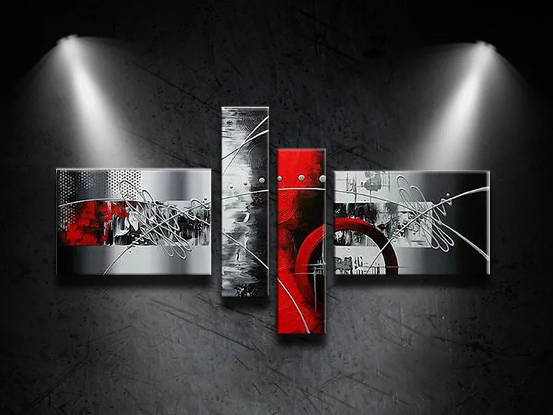 100%Hand-Painted Modern Abstract Art 4pcs/set On Canvas Red and Black Oil Painting Wall Art Pictures Office Decoration no frame
100%Hand-Painted Modern Abstract Art 4pcs/set On Canvas Red and Black Oil Painting Wall Art Pictures Office Decoration no frame