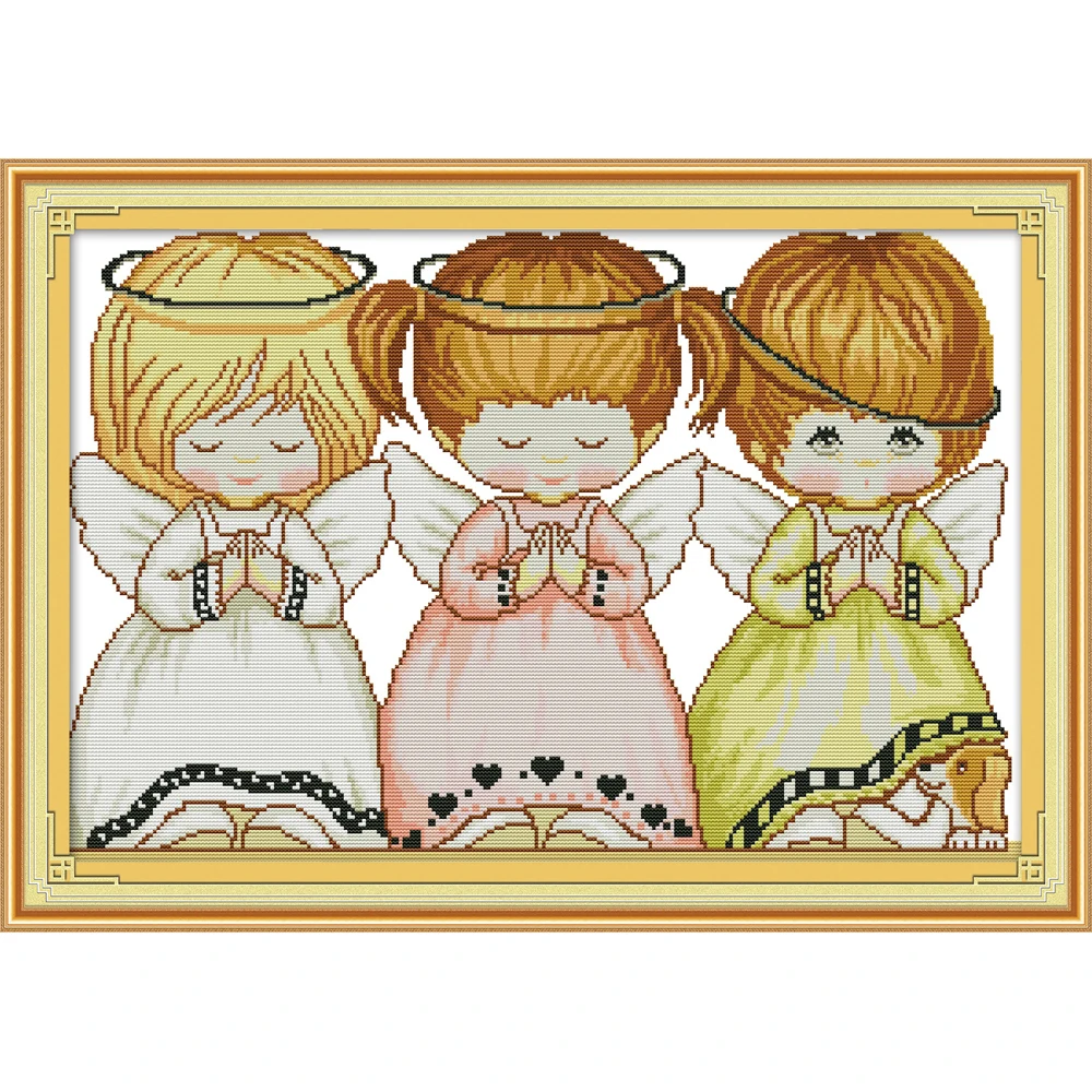 Joy Sunday Three Little Angels 2 китайские наборы крестиков Экологичные хлопковые прозрачные печатные 11CT DIY украшения для дома
Joy Sunday Three Little Angels 2 китайские наборы крестиков Экологичные хлопковые прозрачные печатные 11CT DIY украшения для дома