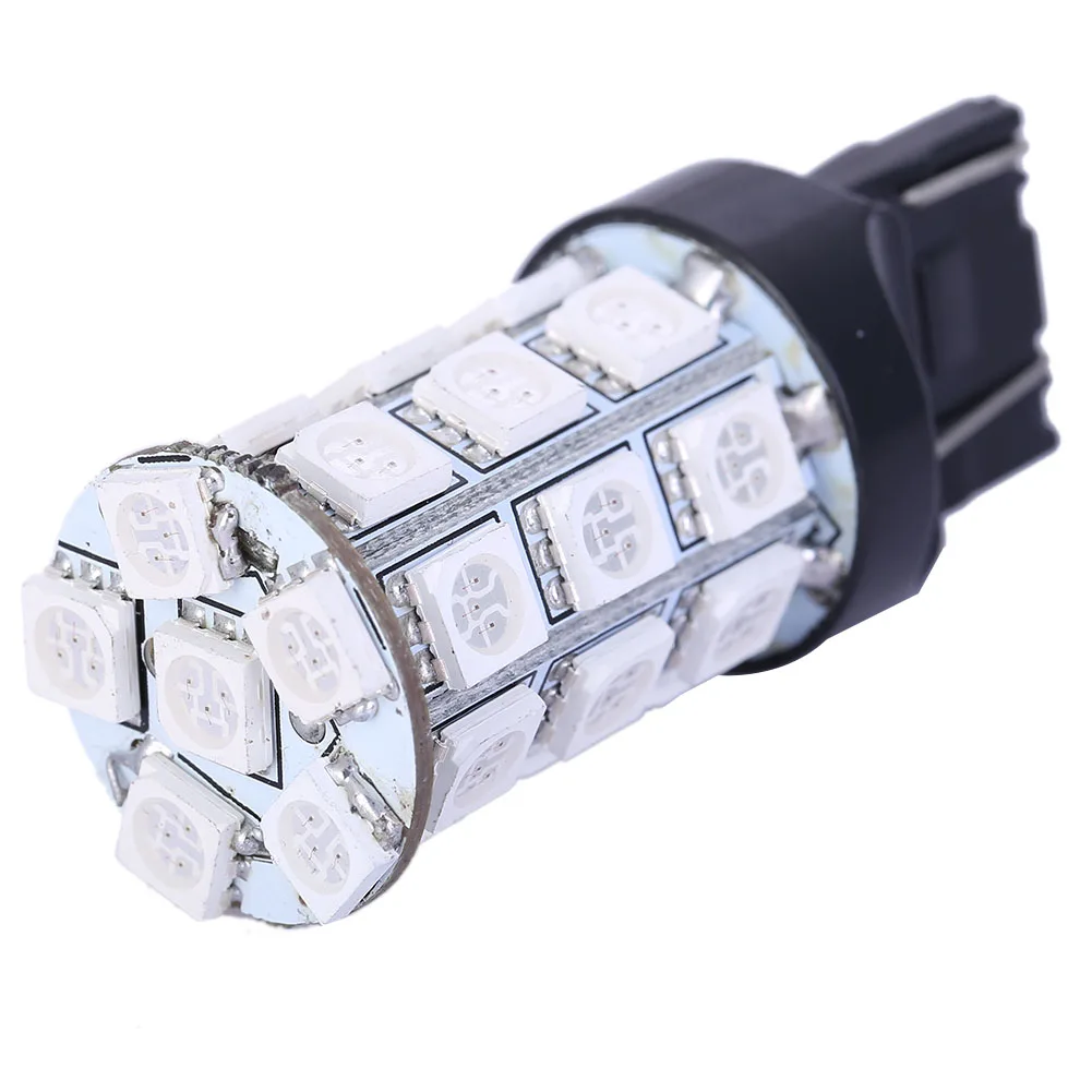 2pcs/lot T20 LED Bulbs W21W 27 SMD 5050 Daytime Running Lights Reverse Driving Signal Lamps 7440 7441 992 992A | Автомобили и