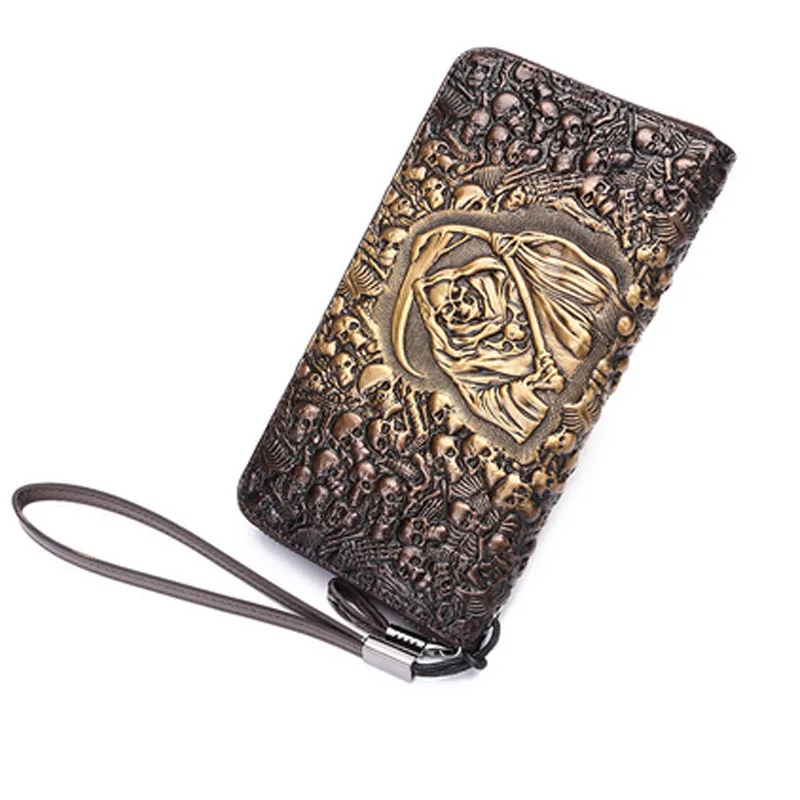 Genuine Leather Unisex Fashion trend Cltuch Bag Long Wallet Skull Pattern Designer Pocket Card Holder Bag
Genuine Leather Unisex Fashion trend Cltuch Bag Long Wallet Skull Pattern Designer Pocket Card Holder Bag