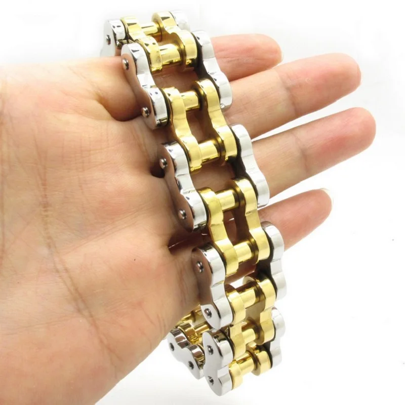 14.5mm Men's Silver color Gold color Motorbiker Chain Bracelet Bangle Stainless Steel Jewelry
14.5mm Men's Silver color Gold color Motorbiker Chain Bracelet Bangle Stainless Steel Jewelry