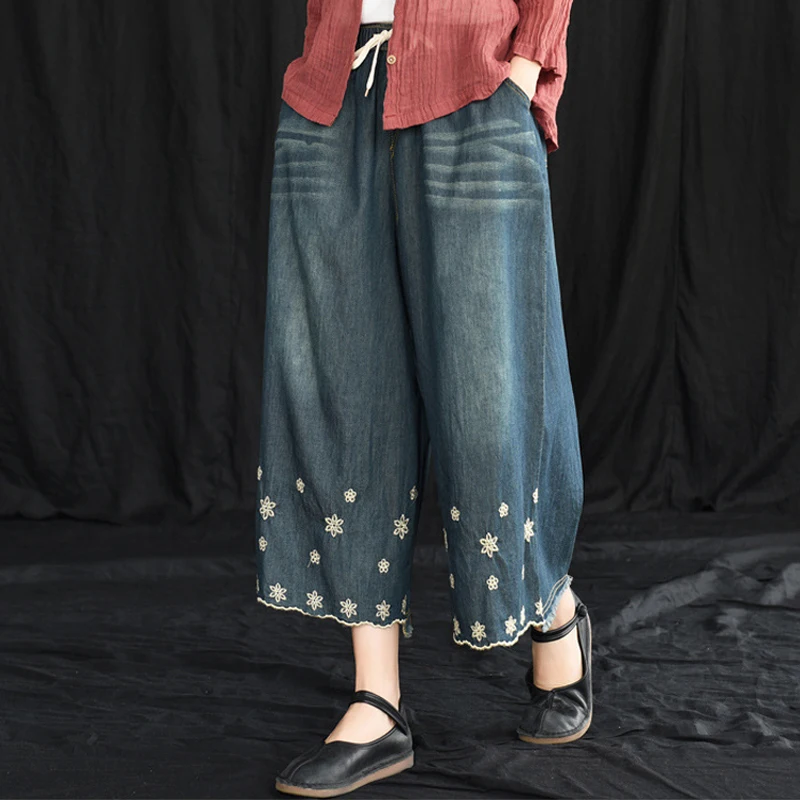 Брендовые женские джинсы 2019, Дизайнерские широкие брюки на шнуровке с вышивкой и эластичной талией, женские уличные джинсы с высокой талией
Брендовые женские джинсы 2019, Дизайнерские широкие брюки на шнуровке с вышивкой и эластичной талией, женские уличные джинсы с высокой талией