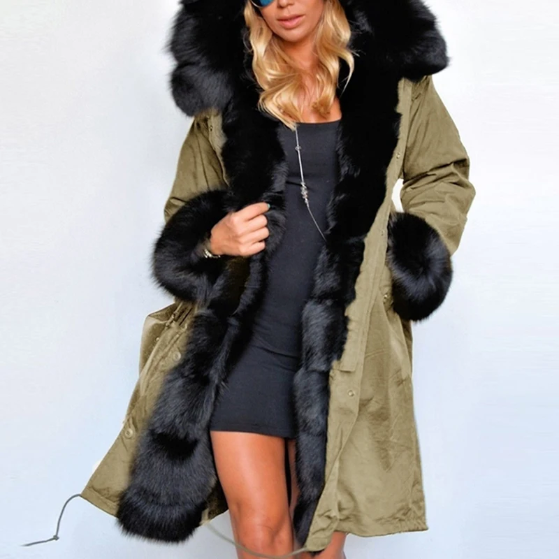 Фото Женское зимнее пальто из искусственного меха Повседневная - купить