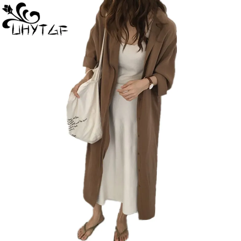 UHYTGF Women's Vintage Dress Long Women Slim Spring Autumn Trench Coat Lace Korean Thin Fashion Cardigan Female Overcoats 223
UHYTGF Women's Vintage Dress Long Women Slim Spring Autumn Trench Coat Lace Korean Thin Fashion Cardigan Female Overcoats 223
