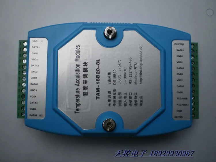 TAM-18B20-8L Multiplex Temperature Acquisition Module DS18B20 Temperature Acquisition Transmitter Connected with PLC
TAM-18B20-8L Multiplex Temperature Acquisition Module DS18B20 Temperature Acquisition Transmitter Connected with PLC