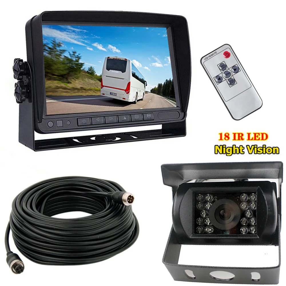12 V 24 7 дюймов TFT LCD HD 800x480 цветной монитор + RV автобус прицеп грузовик 18 светодиодов