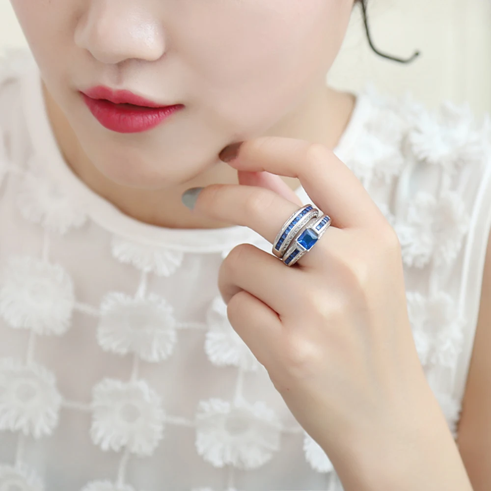 Luxurious Women Set Ring For Females Engagement Wedding Party Blue Pink Color Crystals CZ Stone Set of Rings Jewelry Accessory
Luxurious Women Set Ring For Females Engagement Wedding Party Blue Pink Color Crystals CZ Stone Set of Rings Jewelry Accessory