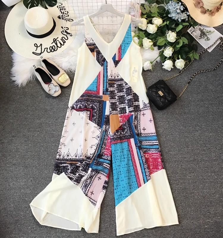 2019 Special Offer Sale Loose Catsuit Body Women's Jumpsuit Summer Chiffon Print Wide-leg Pants Seaside Holiday Bohemian Women
2019 Special Offer Sale Loose Catsuit Body Women's Jumpsuit Summer Chiffon Print Wide-leg Pants Seaside Holiday Bohemian Women