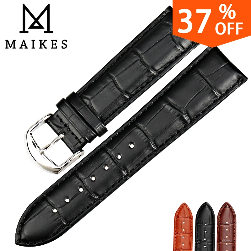 MAIKES New Watch Band 18 19 20 22 24mm Watchband Genuine Leather Watch Strap Black Watch Bracelet Watch Accessories for Tissot
MAIKES New Watch Band 18 19 20 22 24mm Watchband Genuine Leather Watch Strap Black Watch Bracelet Watch Accessories for Tissot