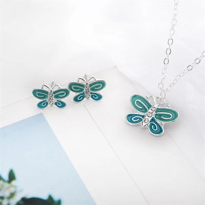 RONGQING 12pcs/lot Butterfly Earrings Necklace Suit Animal Women Blue Butterfly Animal Pendant Necklace Sets
RONGQING 12pcs/lot Butterfly Earrings Necklace Suit Animal Women Blue Butterfly Animal Pendant Necklace Sets