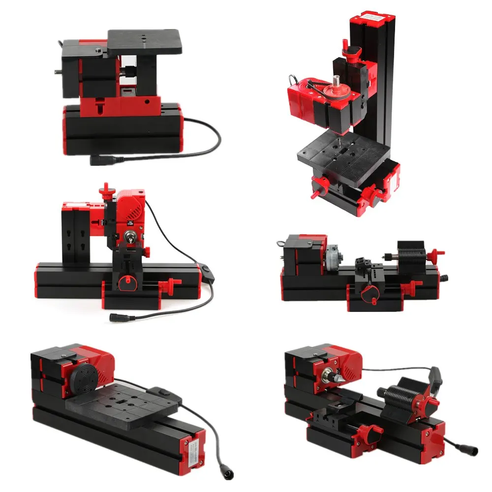Mini 6 in 1 lathe machine Multi-functional DIY Motorized jigsaw Grinder Driller Miller Metal Lathe Wood lathe Machine Tool Kit
Mini 6 in 1 lathe machine Multi-functional DIY Motorized jigsaw Grinder Driller Miller Metal Lathe Wood lathe Machine Tool Kit