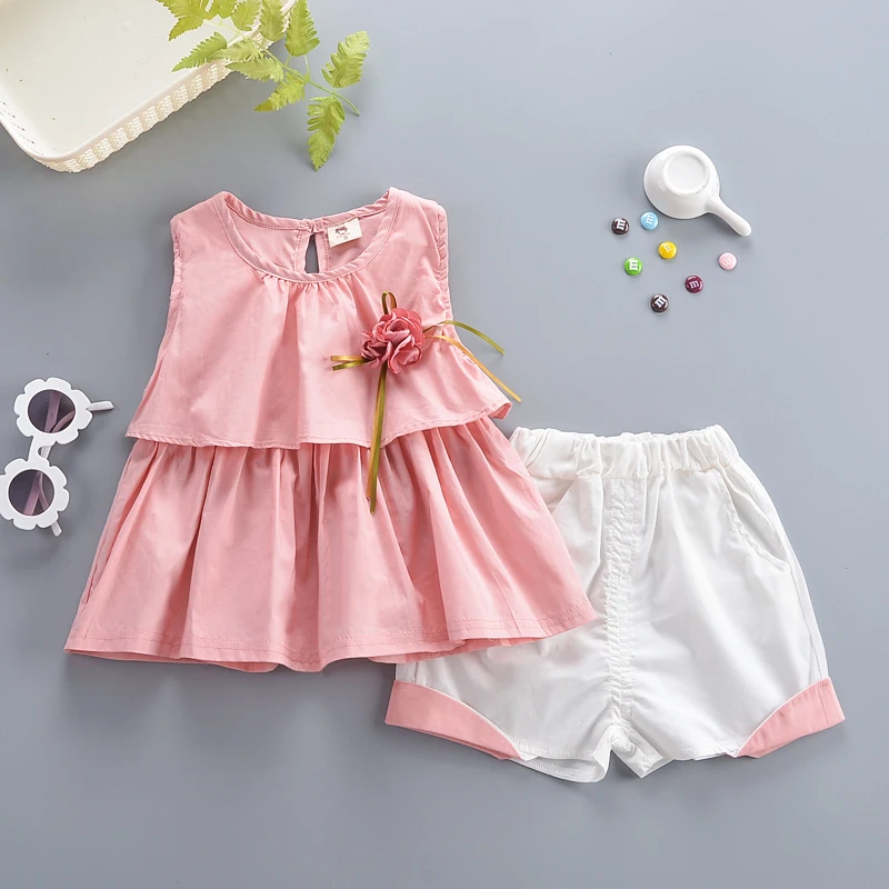 Summer Girl Clothing Set Fashion Sleeveless O-neck Floral Draped Cotton Vest+Solide Shorts Kids Girls Beach Set Children Clothes
Summer Girl Clothing Set Fashion Sleeveless O-neck Floral Draped Cotton Vest+Solide Shorts Kids Girls Beach Set Children Clothes