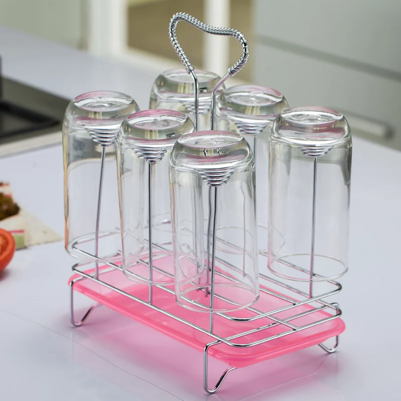 Standing Holder 6 Cups Shelf Iron Air-dry Drainer Rack Table Cup Holder+Plastic Tray Kitchen Wine Cup Rack For Kitchen Storage
Standing Holder 6 Cups Shelf Iron Air-dry Drainer Rack Table Cup Holder+Plastic Tray Kitchen Wine Cup Rack For Kitchen Storage