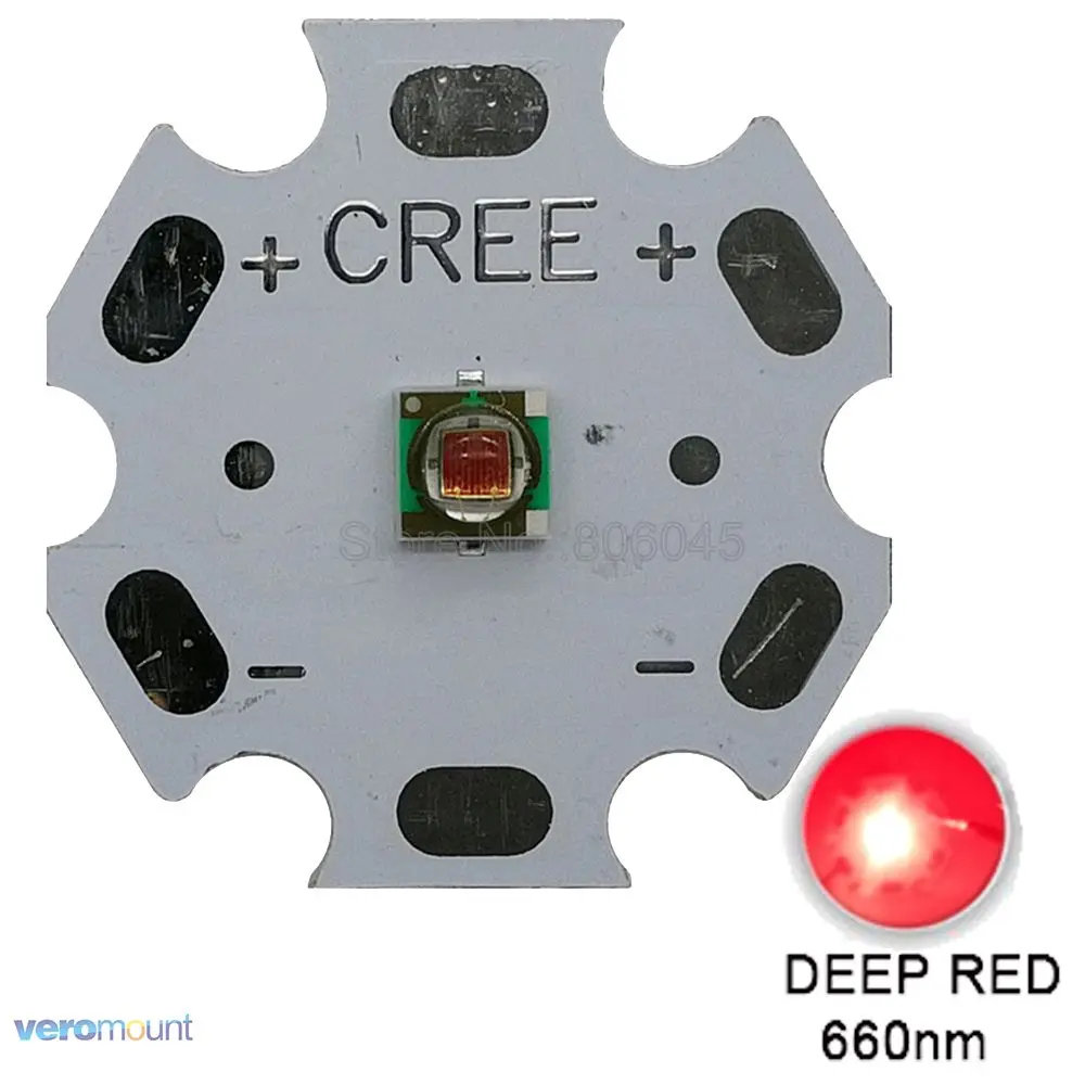 

10pcs 1W 3W CREE XP-E XPE Photo Red 660nm LED Deep Red LED Emitter Didoes on 20mm/16mm/14mm/12mm/8mm PCB