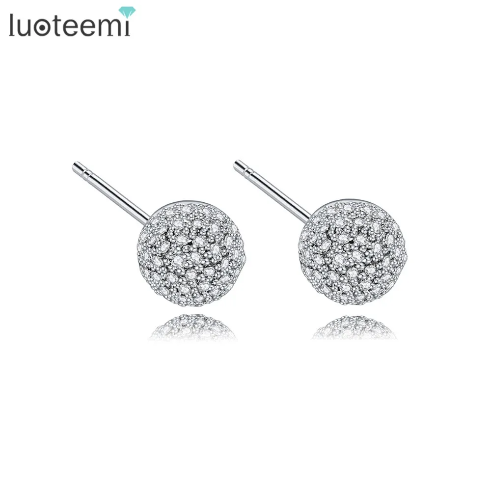 LUOTEEMI 2016 New Fashion Korean Beautiful 7mm Full Zircon Crystal Ball Stud Earrings Brincos Bijoux For Women Christmas Gift
LUOTEEMI 2016 New Fashion Korean Beautiful 7mm Full Zircon Crystal Ball Stud Earrings Brincos Bijoux For Women Christmas Gift