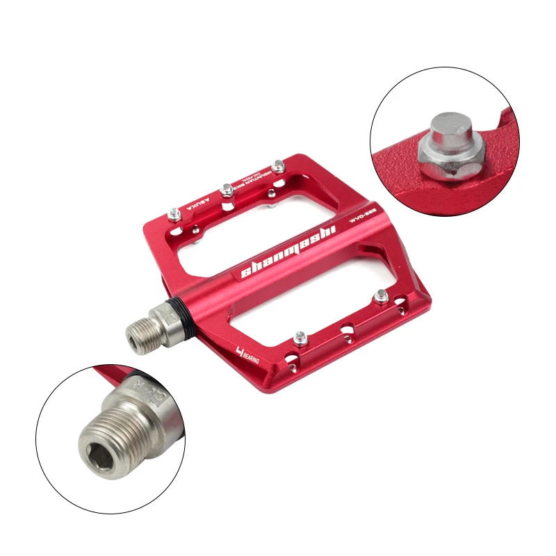 BIKEIN Aluminum Alloy Mountain Bike 4 Bearings Pedals 9/16" MTB BMX Platform Pedal Cycling Fixed Gear Bicycle Parts 350g 4 Color
BIKEIN Aluminum Alloy Mountain Bike 4 Bearings Pedals 9/16" MTB BMX Platform Pedal Cycling Fixed Gear Bicycle Parts 350g 4 Color