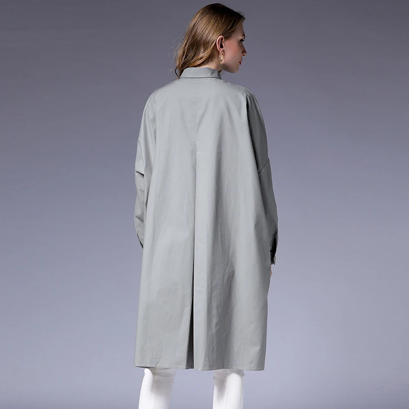 Queechalle 2021 Autumn Coat Women's Turn-down Collar Casual Loose Trench Coat Female Knee length Mid Long Coat Plus Size Clothes
Queechalle 2021 Autumn Coat Women's Turn-down Collar Casual Loose Trench Coat Female Knee length Mid Long Coat Plus Size Clothes