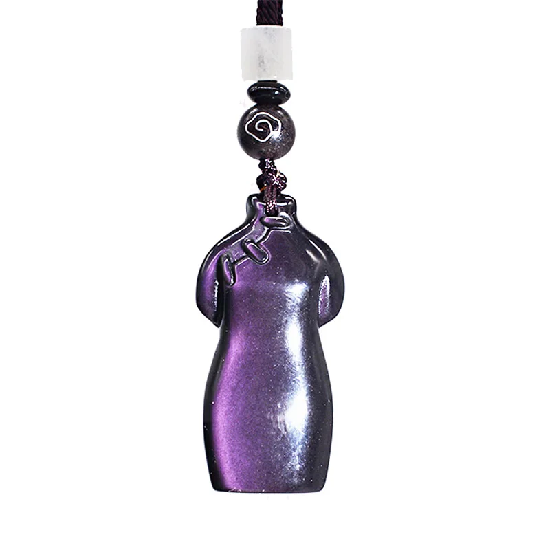 QIANXU Rainbow Obsidian Necklace Pendant Cheongsam Jewelry for Men Women's Pendant Fine Jewelry With Chain
QIANXU Rainbow Obsidian Necklace Pendant Cheongsam Jewelry for Men Women's Pendant Fine Jewelry With Chain