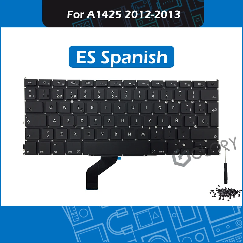 Laptop A1425 Teclado español Spanish Keyboard For Macbook Pro Retina 13" A1425 Keyboards Replacement 2012 2013 MD212 ME662
Laptop A1425 Teclado español Spanish Keyboard For Macbook Pro Retina 13" A1425 Keyboards Replacement 2012 2013 MD212 ME662