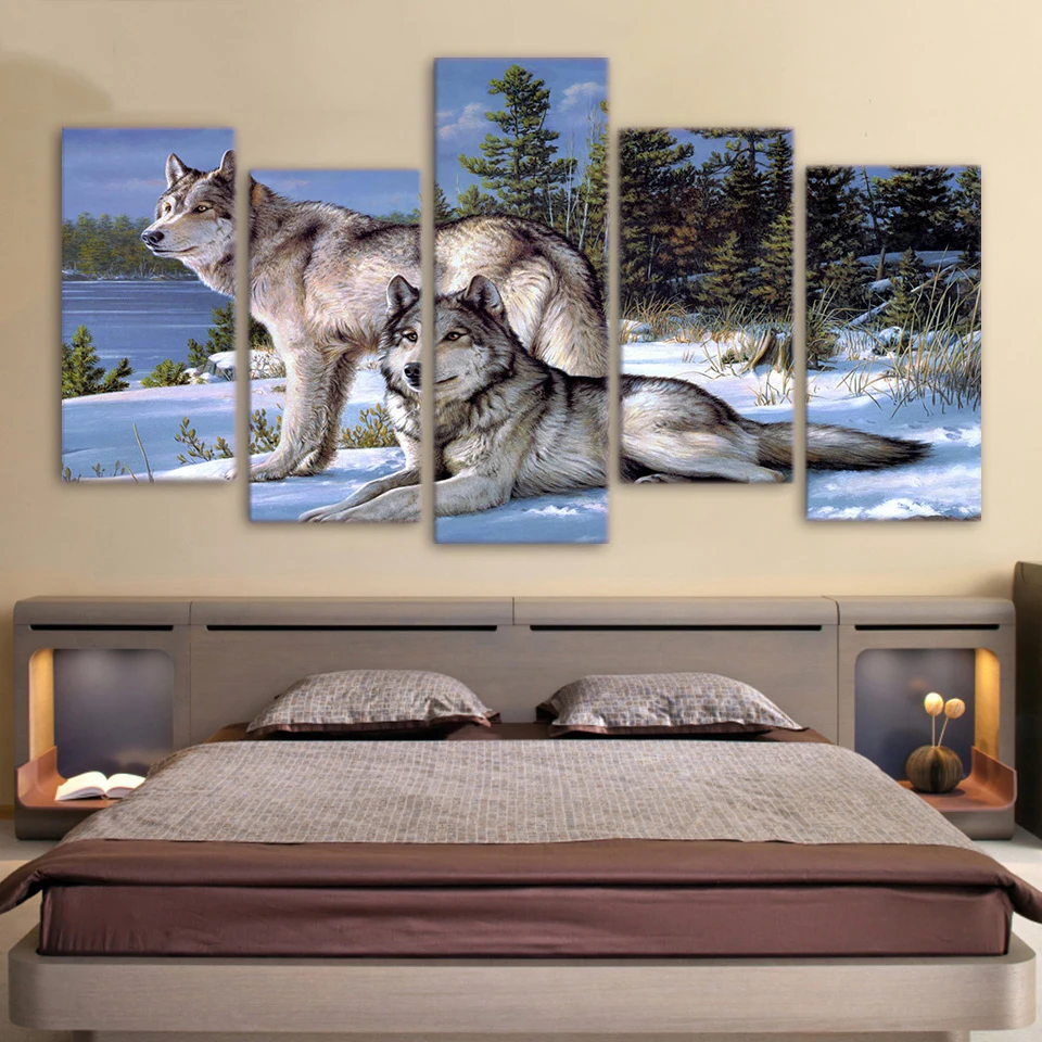 Frame Modular 5 Panel Animal Wolves Modern Painting Picture Cuadros Decoration Canvas Art Wall Decor For Living Room YGYT
Frame Modular 5 Panel Animal Wolves Modern Painting Picture Cuadros Decoration Canvas Art Wall Decor For Living Room YGYT