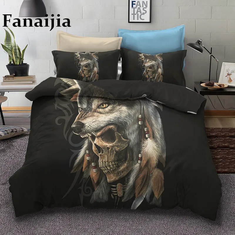 Fanaijia wolf skull Bedding Sets queen size Sugar skull Duvet Cover Bed Bohemian Print Black Bedclothes AU US bedline
Fanaijia wolf skull Bedding Sets queen size Sugar skull Duvet Cover Bed Bohemian Print Black Bedclothes AU US bedline