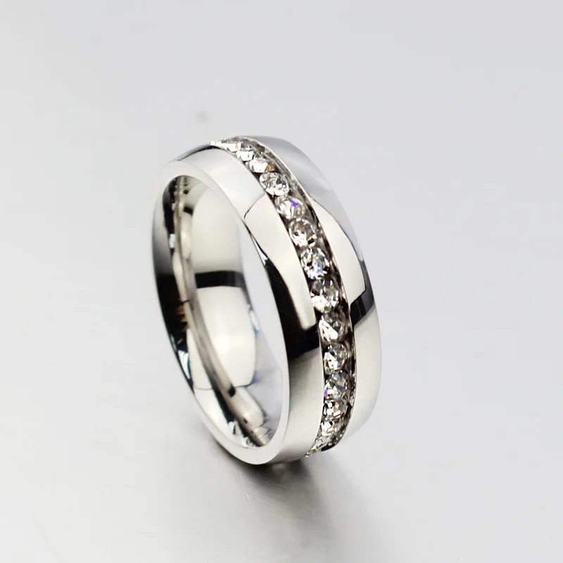 Кольцо QianBei из нержавеющей стали для мужчин и женщин 6 мм синее серебряное золотое